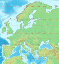 UTM grid in Europe