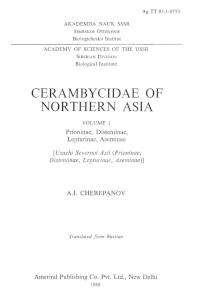 Cover of Cerambycidae of Northern Asia