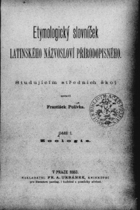 Cover of Etymologický slovníček latinského názvosloví přírodopisného