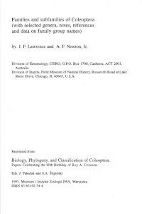 Cover of Families and subfamilies of Coleoptera