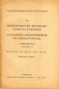 Cover of Seznam brouků republiky Československé, Tesaříci (Cerambycidae)