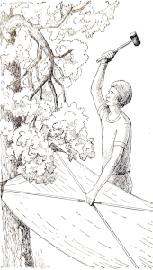 Ukázka použití sklepávadla